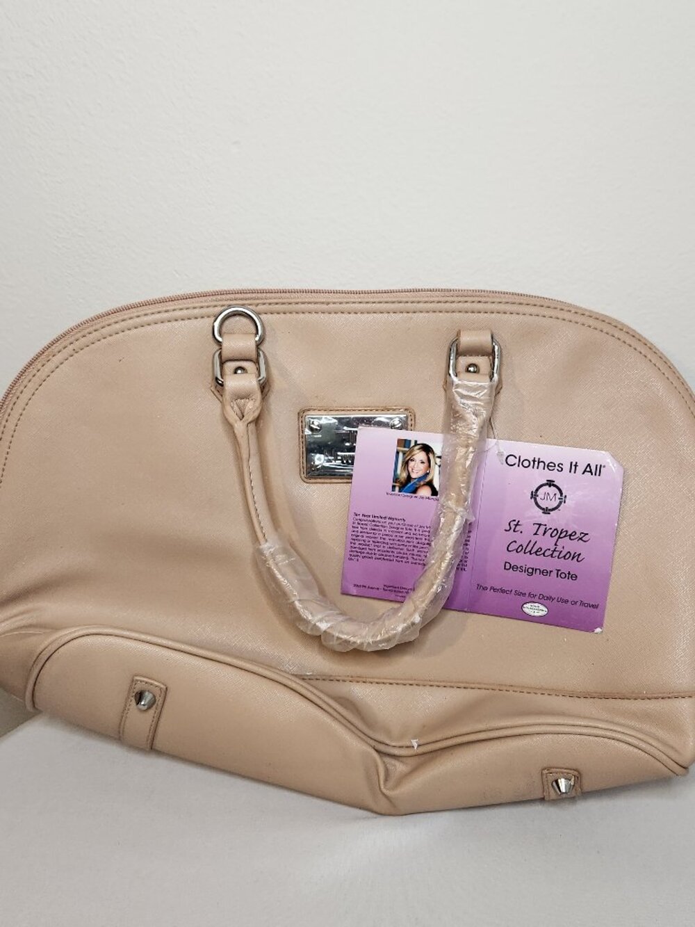 Clothes It All St Tropez Tote Beige Designer Bag NWT